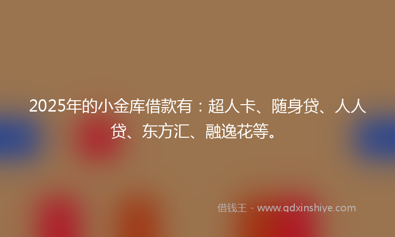 2025年的小金库借款有：超人卡、随身贷、人人贷、东方汇、融逸花等。