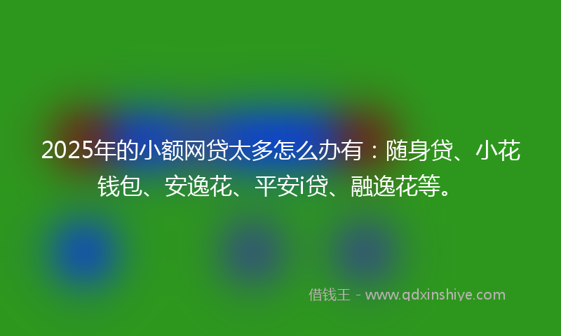2025年的小额网贷太多怎么办有：随身贷、小花钱包、安逸花、平安i贷、融逸花等。