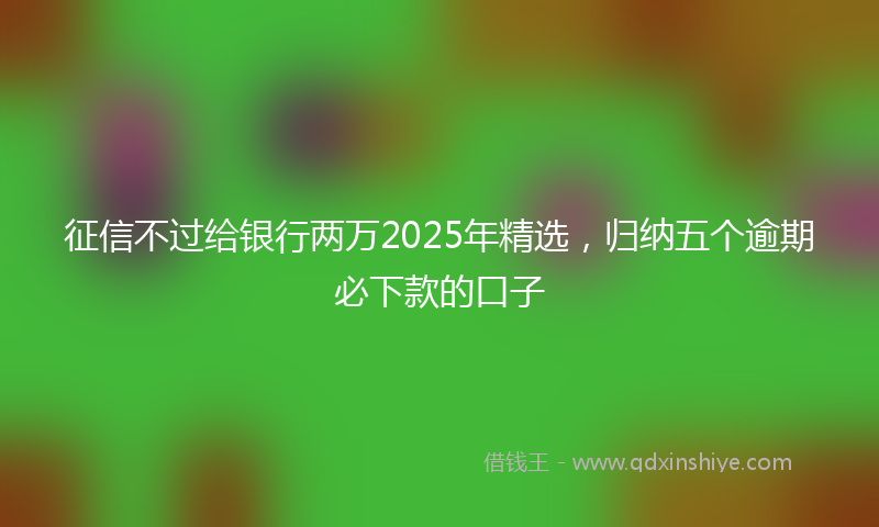 征信不过给银行两万2025年精选，归纳五个逾期必下款的口子
