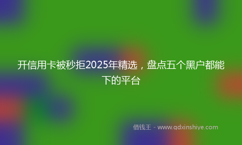 开信用卡被秒拒2025年精选，盘点五个黑户都能下的平台