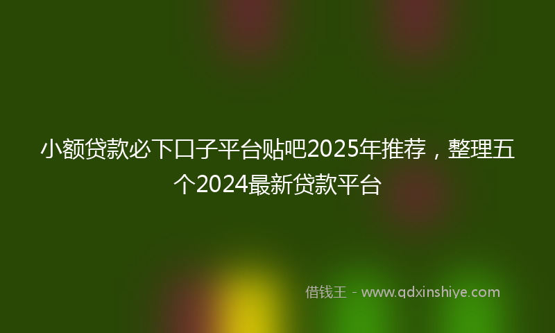 小额贷款必下口子平台贴吧2025年推荐，整理五个2024最新贷款平台