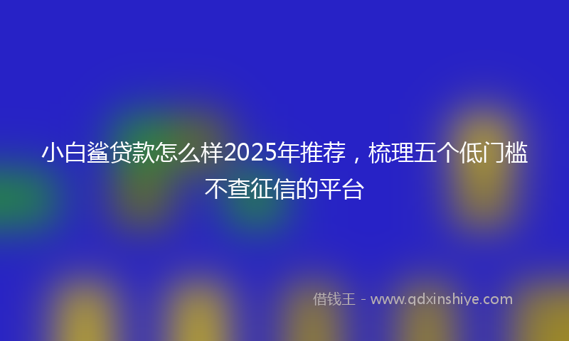 小白鲨贷款怎么样2025年推荐，梳理五个低门槛不查征信的平台