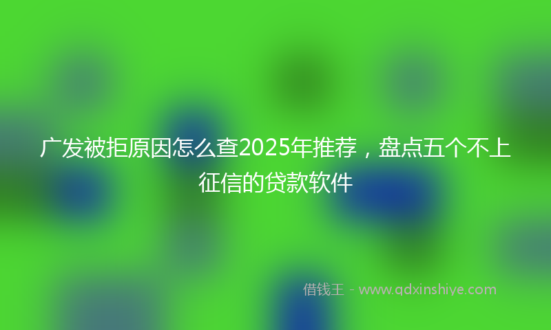 广发被拒原因怎么查2025年推荐，盘点五个不上征信的贷款软件