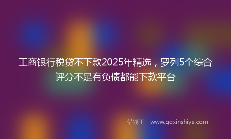 工商银行税贷不下款2025年精选，罗列5个综合评分不足有负债都能下款平台