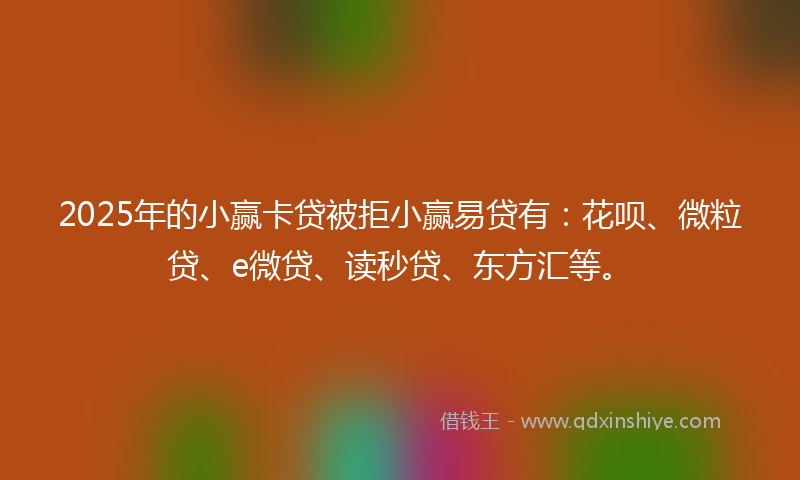 2025年的小赢卡贷被拒小赢易贷有：花呗、微粒贷、e微贷、读秒贷、东方汇等。