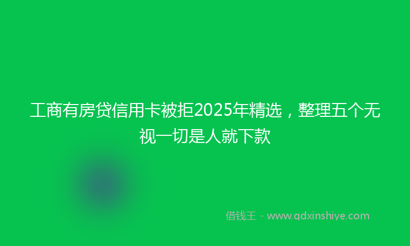 工商有房贷信用卡被拒2025年精选，整理五个无视一切是人就下款