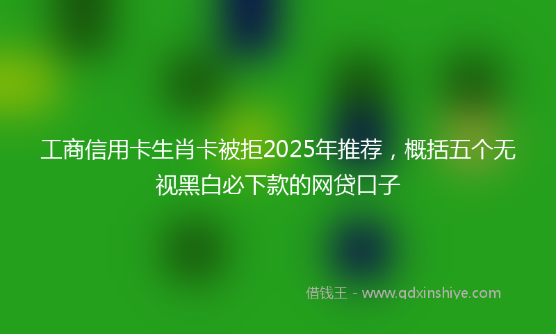 工商信用卡生肖卡被拒2025年推荐，概括五个无视黑白必下款的网贷口子
