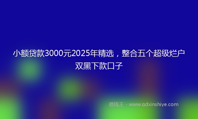 小额贷款3000元2025年精选，整合五个超级烂户双黑下款口子