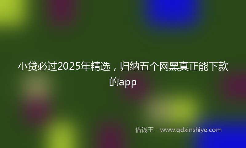 小贷必过2025年精选，归纳五个网黑真正能下款的app