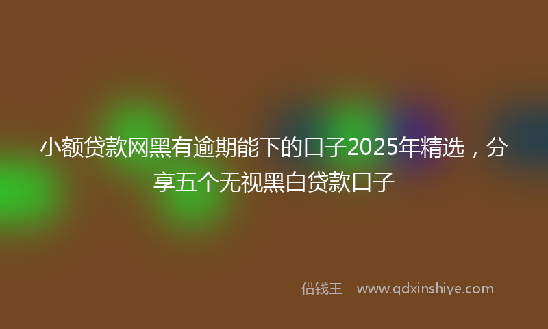 小额贷款网黑有逾期能下的口子2025年精选，分享五个无视黑白贷款口子