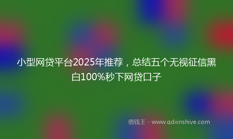 小型网贷平台2025年推荐，总结五个无视征信黑白100%秒下网贷口子