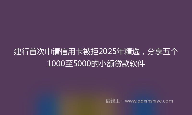 建行首次申请信用卡被拒2025年精选，分享五个1000至5000的小额贷款软件