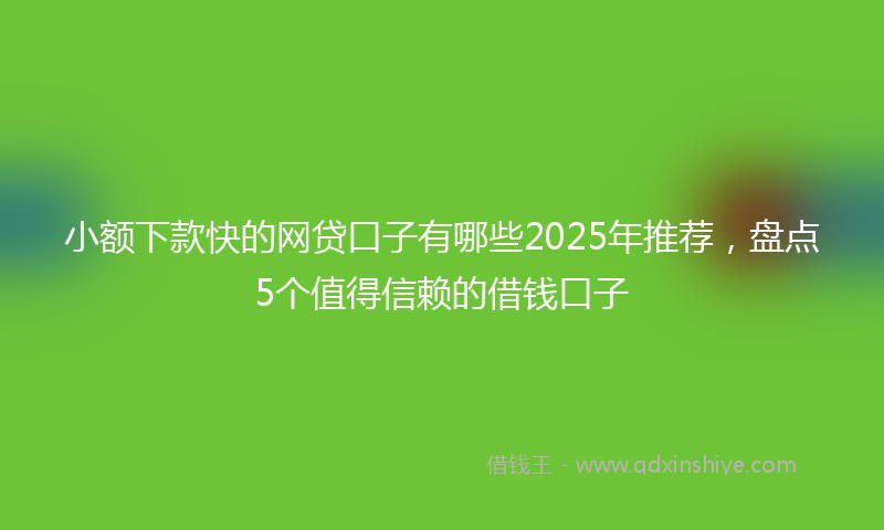 小额下款快的网贷口子有哪些2025年推荐，盘点5个值得信赖的借钱口子