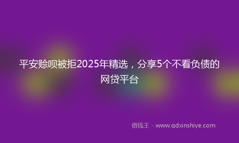 平安赊呗被拒2025年精选，分享5个不看负债的网贷平台