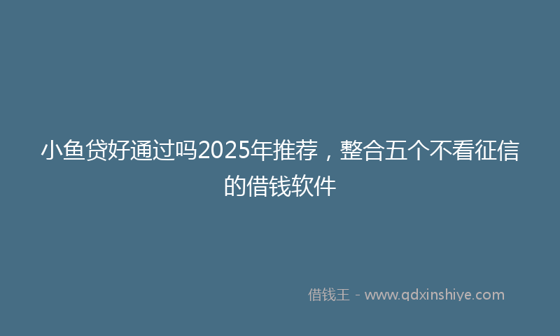 小鱼贷好通过吗2025年推荐，整合五个不看征信的借钱软件