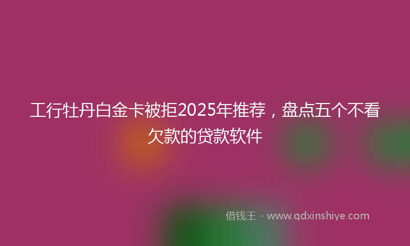 工行牡丹白金卡被拒2025年推荐，盘点五个不看欠款的贷款软件