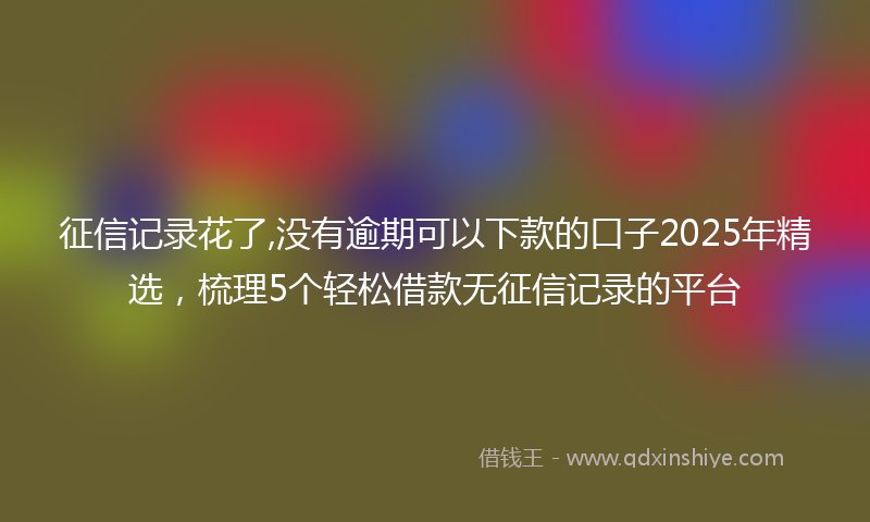 征信记录花了,没有逾期可以下款的口子2025年精选，梳理5个轻松借款无征信记录的平台