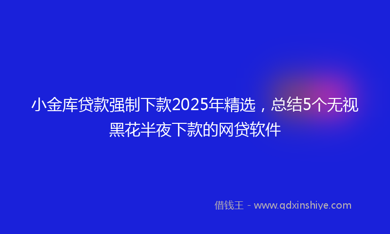 小金库贷款强制下款2025年精选，总结5个无视黑花半夜下款的网贷软件