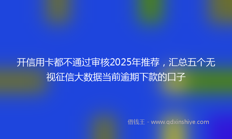 开信用卡都不通过审核2025年推荐，汇总五个无视征信大数据当前逾期下款的口子