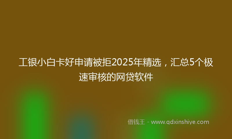 工银小白卡好申请被拒2025年精选，汇总5个极速审核的网贷软件