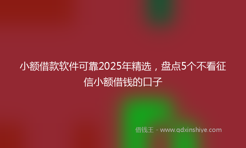 小额借款软件可靠2025年精选，盘点5个不看征信小额借钱的口子