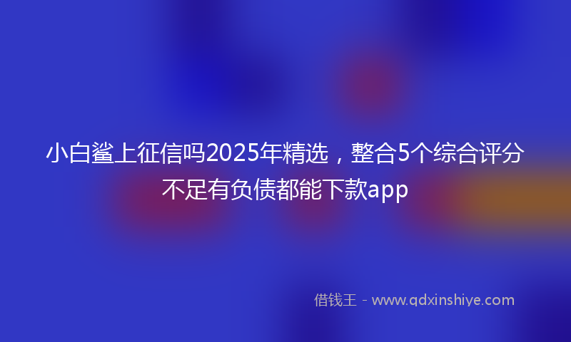 小白鲨上征信吗2025年精选，整合5个综合评分不足有负债都能下款app