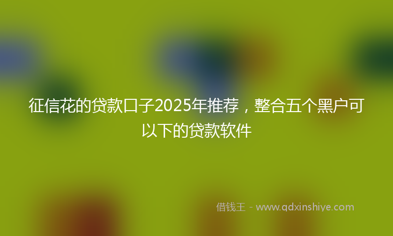征信花的贷款口子2025年推荐，整合五个黑户可以下的贷款软件
