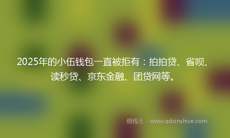 2025年的小伍钱包一直被拒有：拍拍贷、省呗、读秒贷、京东金融、团贷网等。