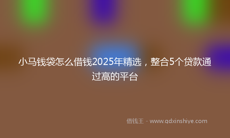 小马钱袋怎么借钱2025年精选，整合5个贷款通过高的平台