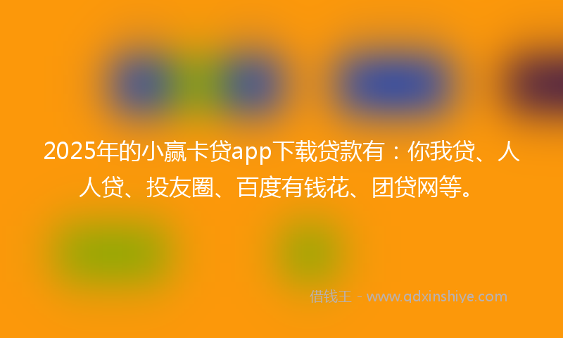 2025年的小赢卡贷app下载贷款有：你我贷、人人贷、投友圈、百度有钱花、团贷网等。