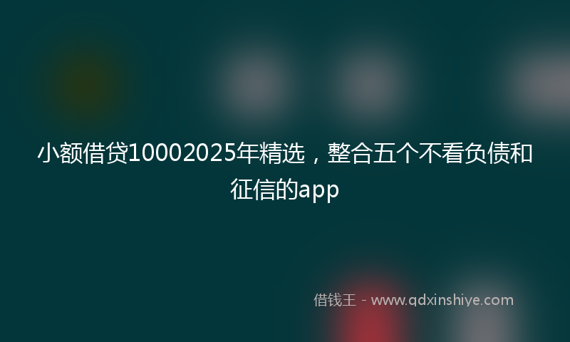 小额借贷10002025年精选，整合五个不看负债和征信的app