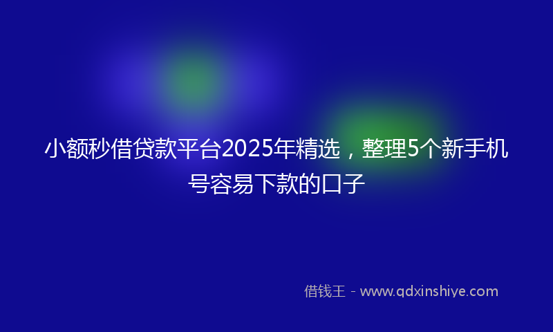 小额秒借贷款平台2025年精选，整理5个新手机号容易下款的口子
