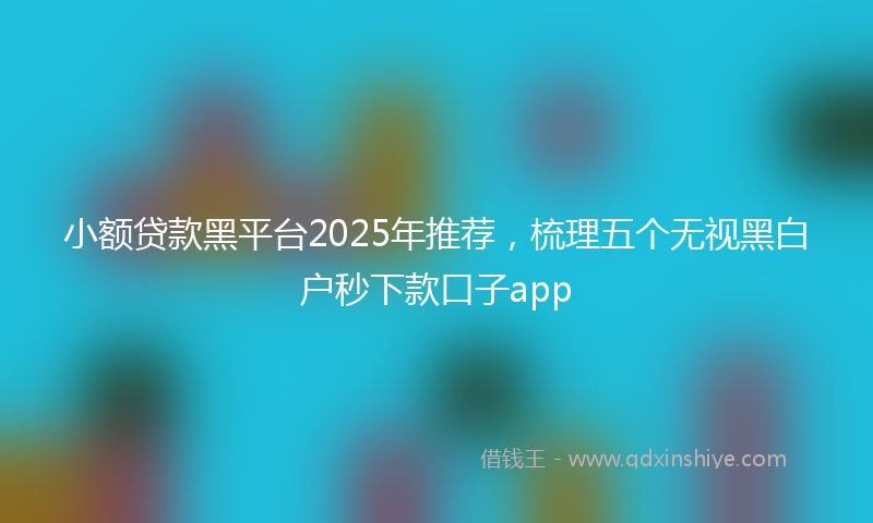 小额贷款黑平台2025年推荐，梳理五个无视黑白户秒下款口子app