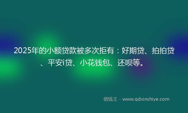 2025年的小额贷款被多次拒有：好期贷、拍拍贷、平安i贷、小花钱包、还呗等。