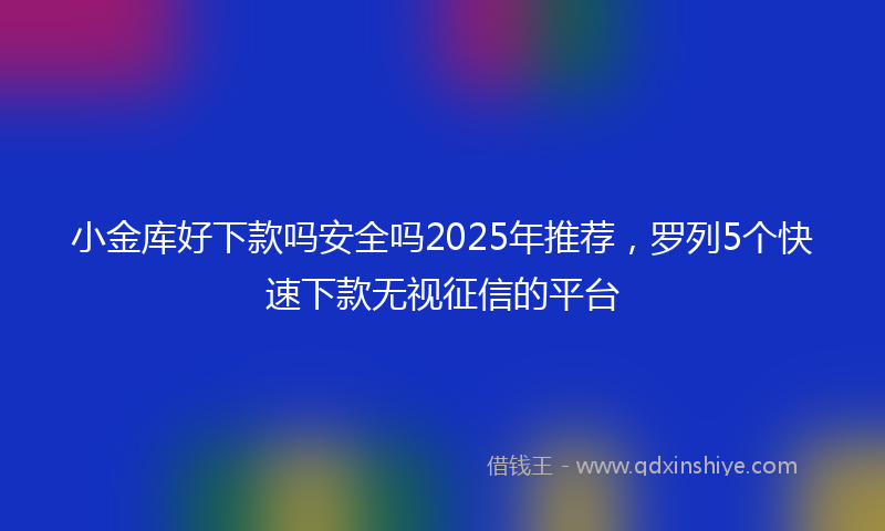 小金库好下款吗安全吗2025年推荐，罗列5个快速下款无视征信的平台