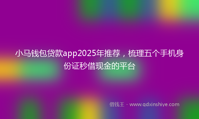 小马钱包贷款app2025年推荐，梳理五个手机身份证秒借现金的平台