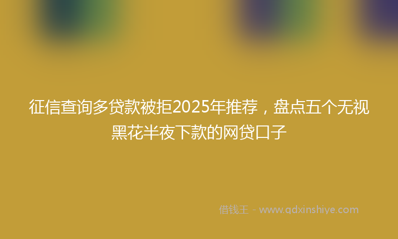 征信查询多贷款被拒2025年推荐，盘点五个无视黑花半夜下款的网贷口子