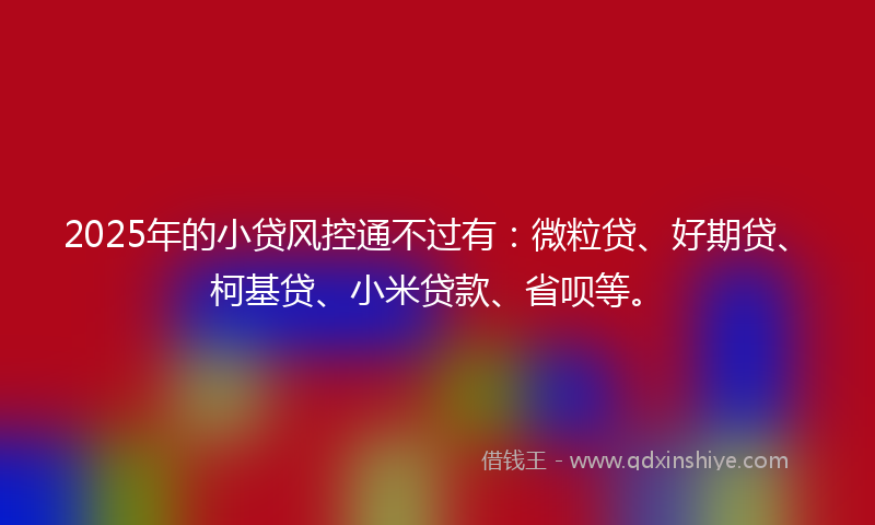2025年的小贷风控通不过有：微粒贷、好期贷、柯基贷、小米贷款、省呗等。