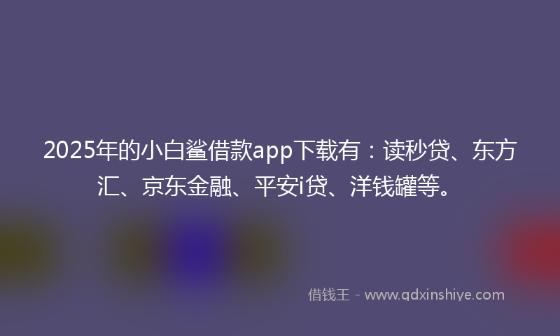 2025年的小白鲨借款app下载有：读秒贷、东方汇、京东金融、平安i贷、洋钱罐等。