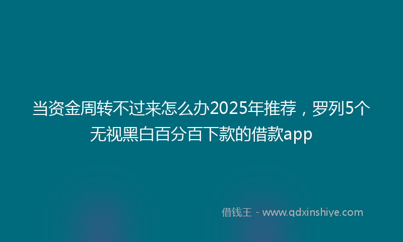 当资金周转不过来怎么办2025年推荐，罗列5个无视黑白百分百下款的借款app