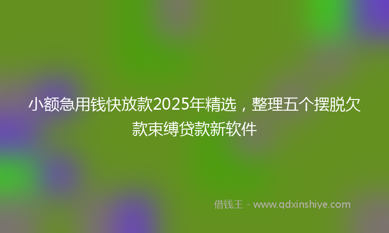 小额急用钱快放款2025年精选，整理五个摆脱欠款束缚贷款新软件