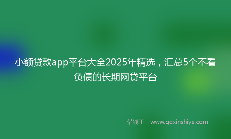 小额贷款app平台大全2025年精选，汇总5个不看负债的长期网贷平台