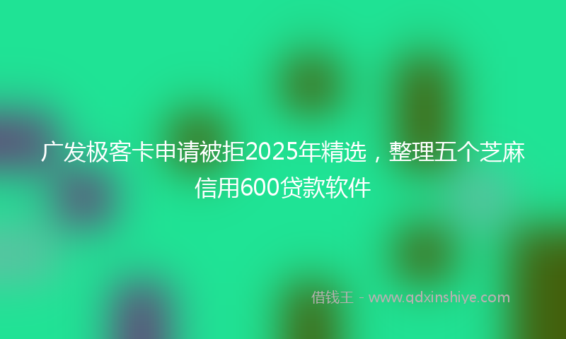 广发极客卡申请被拒2025年精选，整理五个芝麻信用600贷款软件