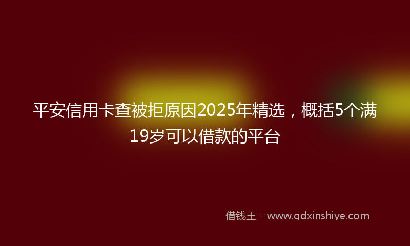 平安信用卡查被拒原因2025年精选，概括5个满19岁可以借款的平台