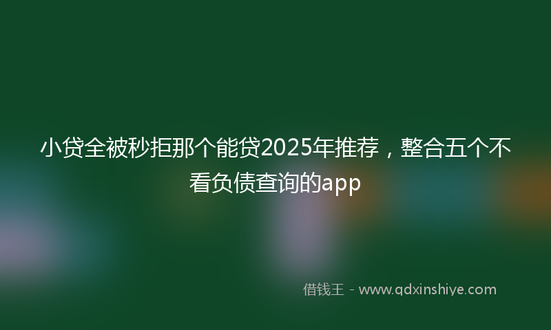 小贷全被秒拒那个能贷2025年推荐，整合五个不看负债查询的app
