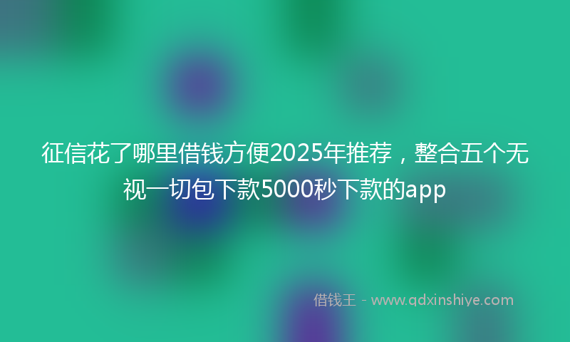 征信花了哪里借钱方便2025年推荐，整合五个无视一切包下款5000秒下款的app