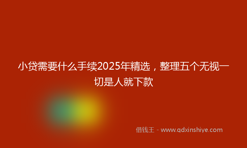 小贷需要什么手续2025年精选，整理五个无视一切是人就下款