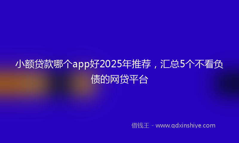 小额贷款哪个app好2025年推荐，汇总5个不看负债的网贷平台