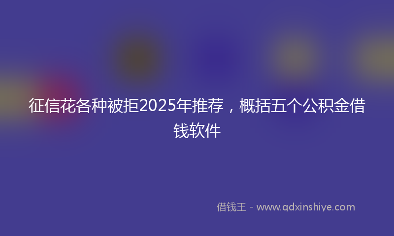 征信花各种被拒2025年推荐，概括五个公积金借钱软件
