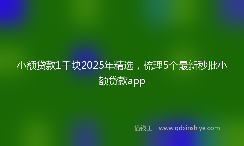 小额贷款1千块2025年精选，梳理5个最新秒批小额贷款app